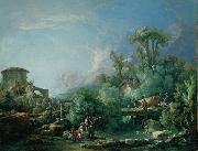 Francois Boucher Le Pecheur galant painting